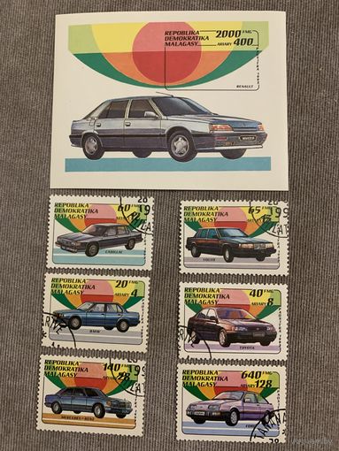 Мадагаскар 1992. Автомобили Европы и Азии. Полная серия