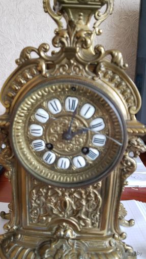 Каминные бронзовые часы Франция