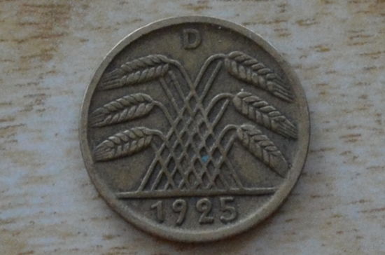 Германия 5 пфеннигов 1925 D - Мюнхен