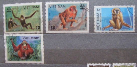 Марки с обезьянами, 4 шт., Вьетнам