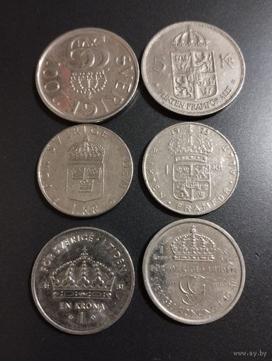 Комплект. Монеты Швеция.