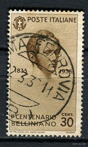 Королевство Италия - 1935 - Портрет Винченцо Беллини 30С - [Mi.533] - 1 марка. Гашеная.  (Лот 109AL)