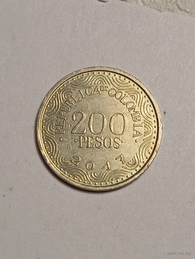 Колумбия 200 песо 2017 года .