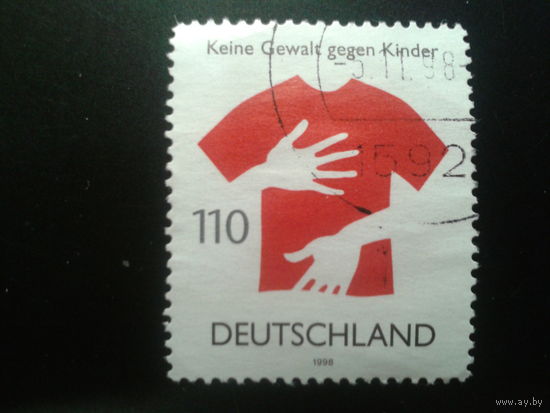 Германия 1998 детская майка Михель-1,0 евро гаш