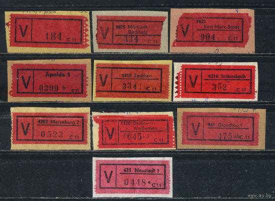 Германия 1900 Заказные ярлыки для малых пакетов Набор