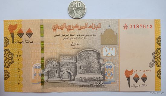 Werty71 Йемен 200 риалов 2018 год Крепость Збейд UNC банкнота