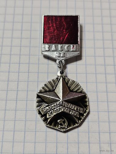 Значок ,,ВЛКСМ молодой гвардеец XI пятилетки 2-ая степень'' СССР.