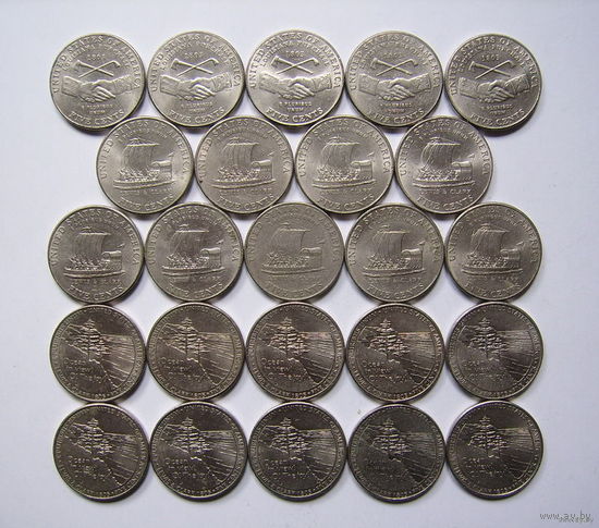 США Монеты 5 центов из юбилейной серии (21 шт. - 4, 8 и 9)