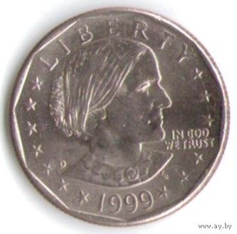 1 доллар США 1999 год Сьюзен Б. Энтони двор D _состояние UNC