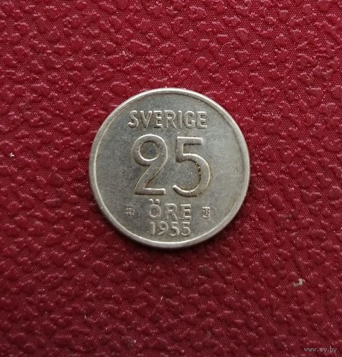 25 эре Швеции 1955 года Серебро