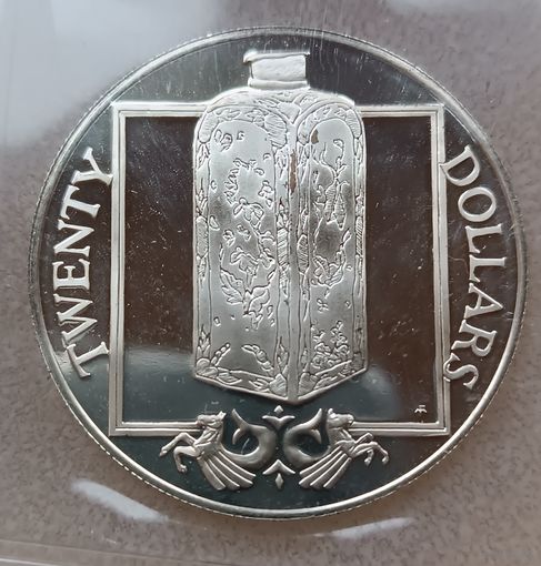 Ританские Виргинские острова 20 долларов, 1985. Сокровища затонувших кораблей - Фарфоровая бутылка
