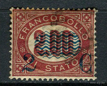 Королевство Италия - 1878 - Надпечатка новых номиналов 2c на 2L - [Mi.34] - 1 марка. Гашеная.  (Лот 70AD)