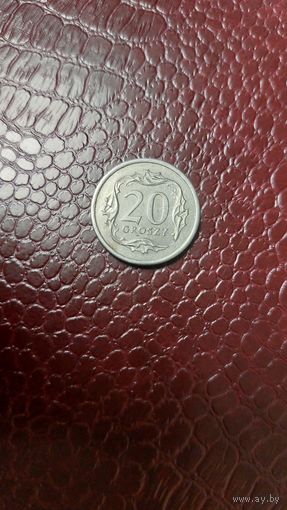 Монета 20 грошей 1992г. Польша. Хорошая!