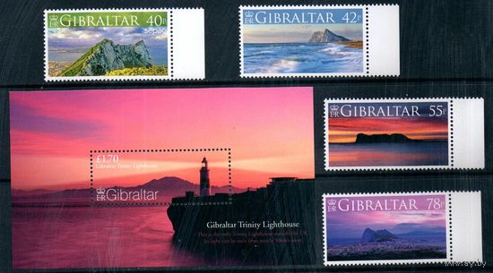 Скалы и маяки Гибралтар 2007 год серия из 4-х марок и 1 блока