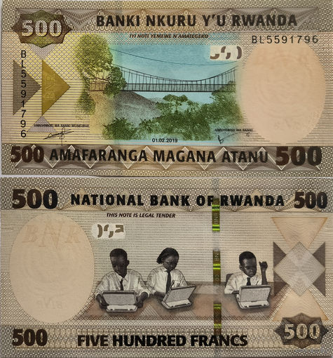 Руанда 500 Франков 2019 UNC П1-471