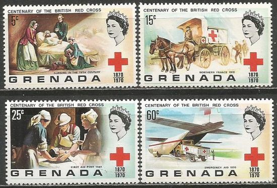 Гренада. 100 лет Британскому Красному Кресту. 1970г. Mi#379-82.