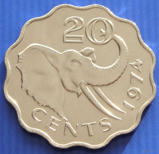Свазиленд. "Эсватини" 20 центов 1974 год  KM#11  Тираж: 502.000 шт