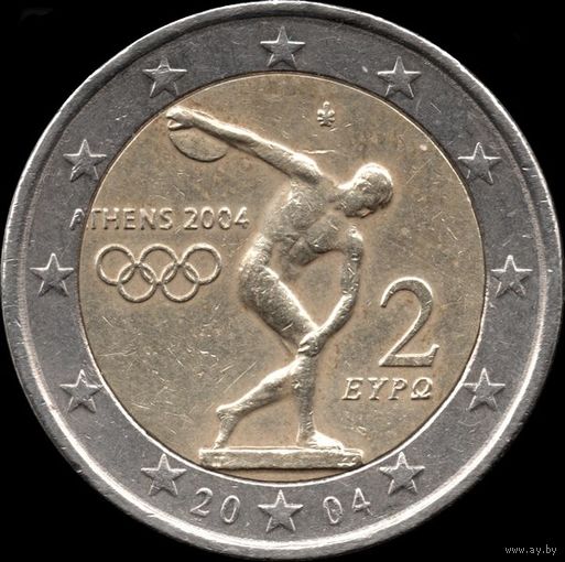 Греция 2 евро 2004 г. "Олимпийские игры" КМ#209 (9-2)