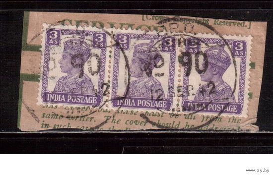Индия-1941,(Мих.)  гаш.  , Стандарт, Вырезка , 3 марки