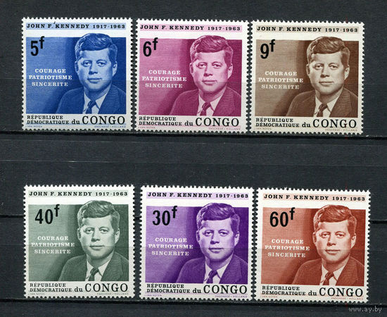 Конго (Заир) - 1964 - Памяти 35-го Президента США - Джона Кеннеди - [Mi. 207-212] - полная серия - 6 марок. MNH.  (Лот 149BU)