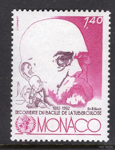 Монако 1982 MNH Медицина 100 лет открытия возбудителя туберкулёза КОХ