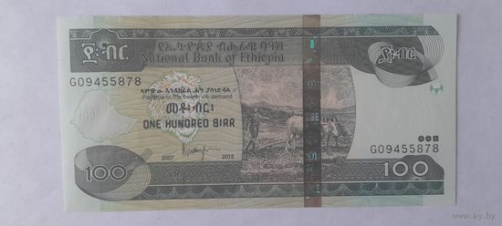 Эфиопия 100 бырр 2015 года UNC