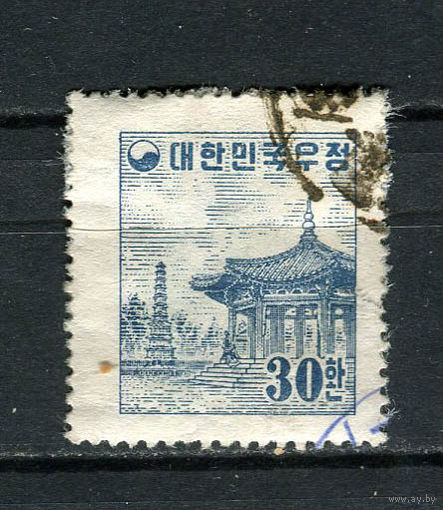 Южная Корея - 1954 - Архитектура 30H - [Mi.169] - 1 марка. Гашеная.  (Лот 85Ei)-T5P20