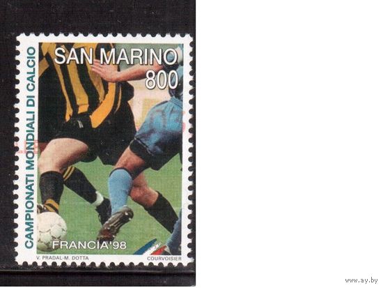Сан-Марино-1998 ,(Мих.1779)  гаш.  , Спорт, ЧМ по футболу(3)