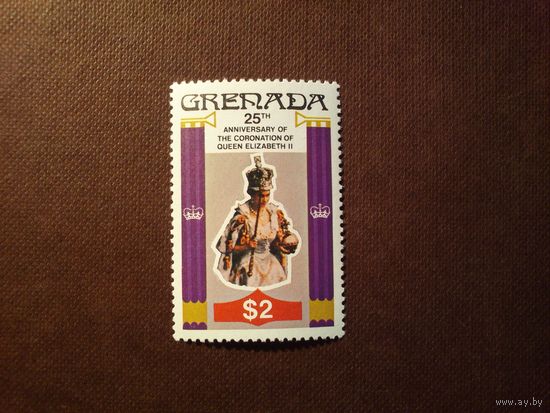 Гренада 1978 г.25-летие коронации королевы Елизаветы II.Номинал 2 доллара./15а/