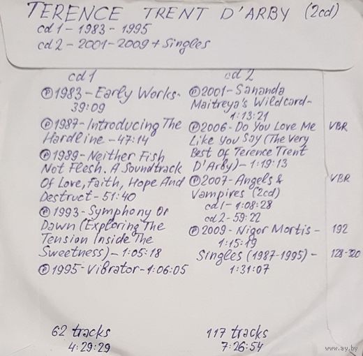 CD MP3 дискография TERENCE TRENT D'ARBY на 2 CD