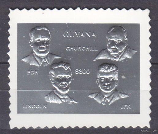 1994 Гайана 4521 серебро Политики - А. Линкольн, В. Черчилль, Дж. Кеннеди MNH