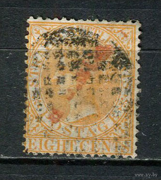 Британский протекторат - Малайские штаты - Стрейтс-Сетлментс - 1867/1872 - Королева Виктория 8С - [Mi.13a] - 1 марка. Гашеная.  (Лот 90Di)