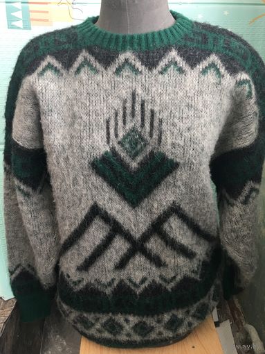 Пуловер винтаж 90-е гг Исландия Мохер Шерсть 46-48 М  свитер
