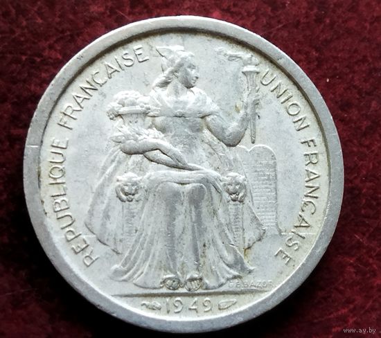 Французская Океания 2 франка, 1949