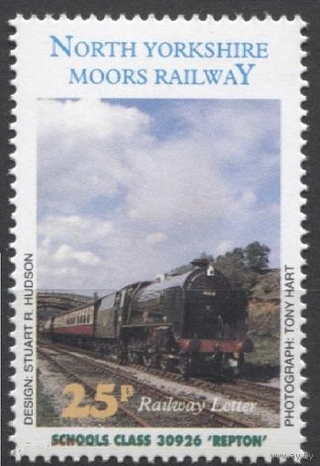 Великобритания (NYMR) 1994 год. Железная дорога в Норт-Йоркшире. Поезд. Паровоз. Локомотив. **