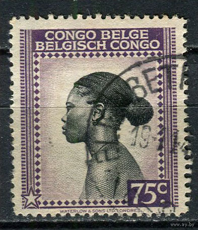 Бельгийское Конго - 1942/1943 - Местная женщина 75C - [Mi.233] - 1 марка. Гашеная.  (Лот 48EV)-T25P1