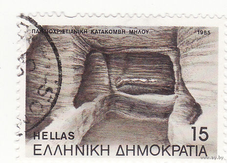 Катакомбы Милоса - Вид на катакомбную нишу 1985 год