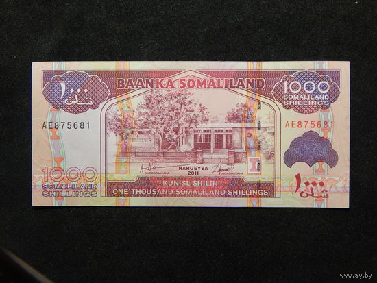 Сомалиленд 1000 шиллингов 2011г.UNC