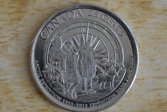 Канада 25 центов 2013 Артическая экспедиция