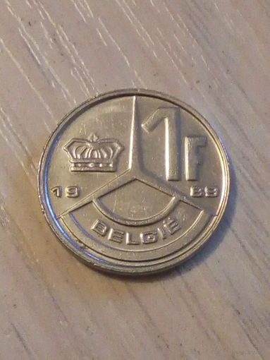 Бельгия 1 франк 1989г.