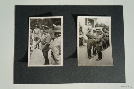 Генерал Вермахта Вольф-Гюнтер Триренберг вручает солдатам железные кресты, оригинал, 2фото, рейх.