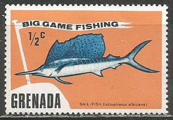 Гренада. Рыба Парусник. 1975г. Mi#630.