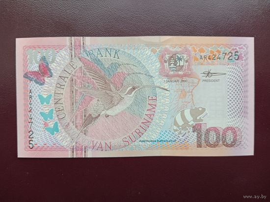 Суринам 100 гульденов 2000 UNC