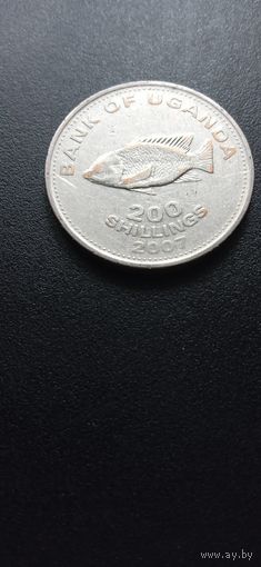 Уганда 200 шиллингов 2007 г.(магнитная)
