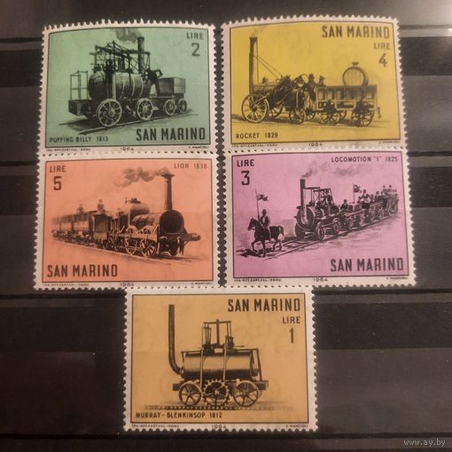 Сан Марино 1964. Паровые локомотивы. Полная серия