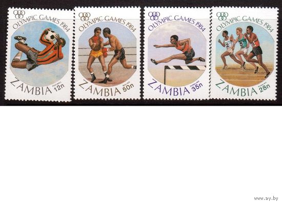 Замбия-1984,(Мих.314-317)  **  , Спорт, ОИ-1984, Футбол