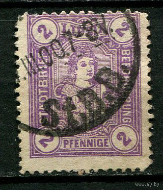 Германия - Лейпциг (Lipsia) - Местные марки - 1895 - Lipsia 2Pf - [Mi.17a] - 1 марка. Гашеная.  (Лот 89CK)