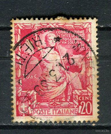 Королевство Италия - 1938 - Император Август 20С - [Mi.605] - 1 марка. Гашеная.  (Лот 35Eu)-T5P4