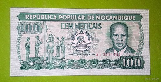 Банкнота 100 meticais Mocambique  1983 г.