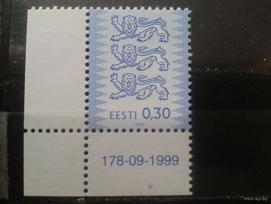 Эстония 1999 Стандарт, герб 0,30** угол